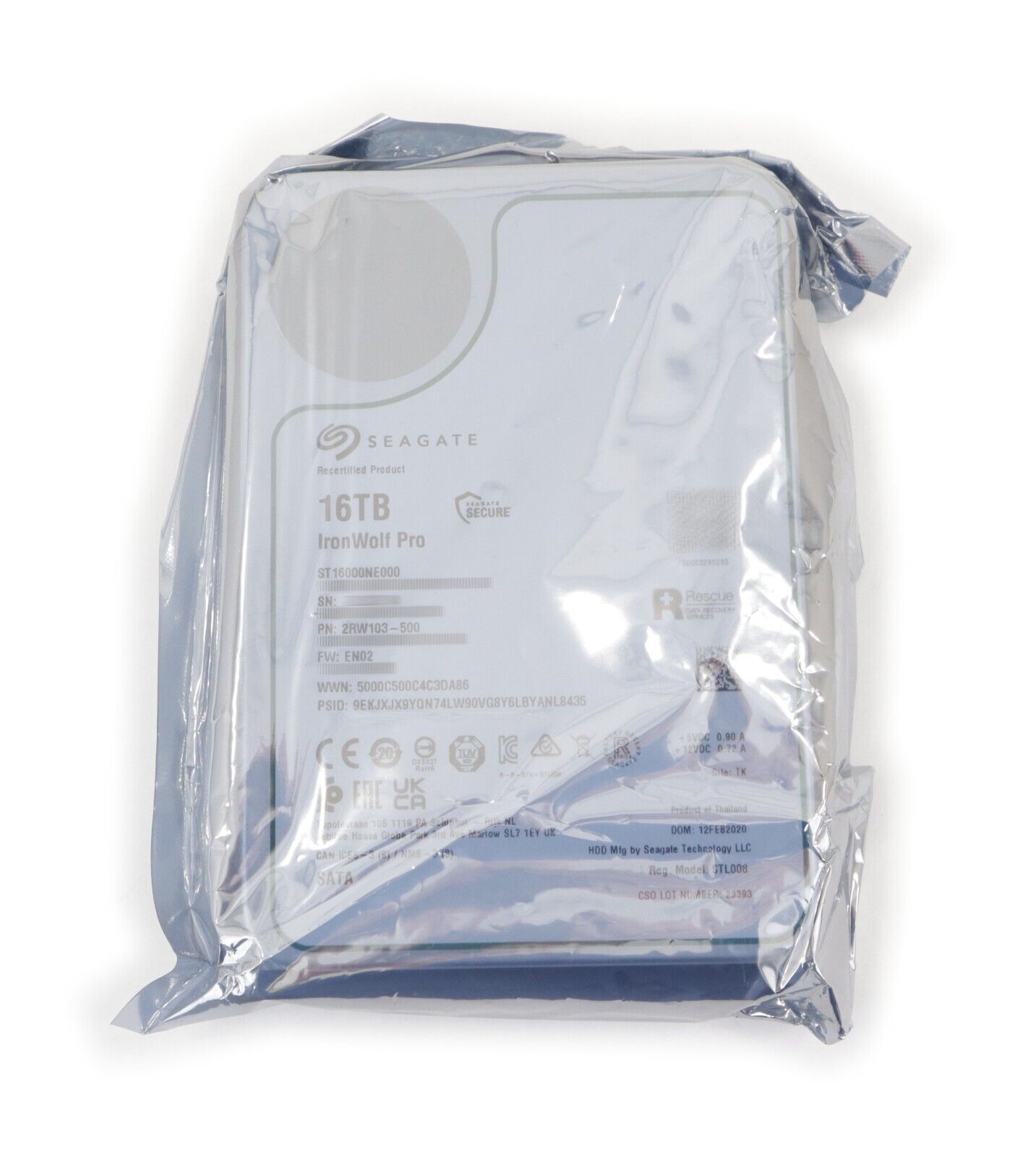 Seagate Iron Wolf NAS 16TB ST16000NE000 7.2K RPM 6Gb/s SATA Seagate Iron Wolf NAS 16TB ST16000NE000 7.2K RPM 6Gb/s SATA