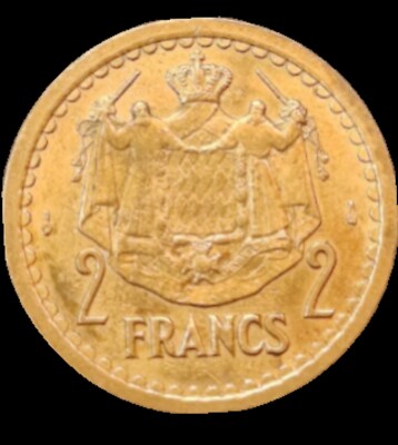   2 Francs 1945 Louis II Monaco ''Undatiert'' In Stempelglanz #18