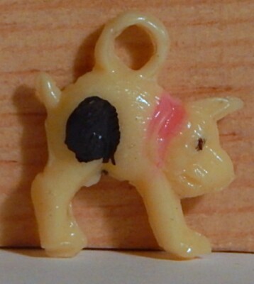 VINTAGE CELLULOID PIG SPOTTED CHARM CRACKER JACK