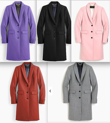 350 J.Crew Parke topcoat italian wool G7790 G8744 G8745 various colors sizes