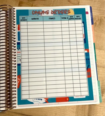 Online Shopping Order Tracker Two Sided Dashboard 4 use w Erin Condren Planner