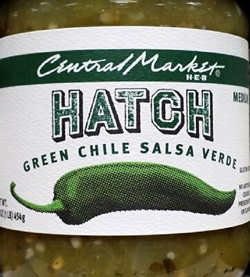 Central Market Salsa, Hatch Green Chili Salsa Verde 16 Oz (Pack of 2)