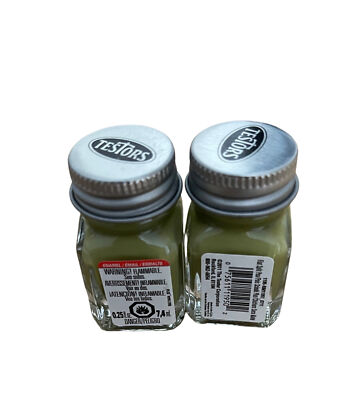 (2 bottles) New TESTORS RUST-OLEUM Flat Split Pea, 1195, Enamel, 0.5 fl ounces