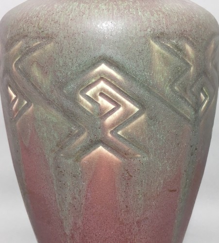 Large 12 Rookwood Pottery Incised Geometric Z line Style Vellum Vase 1907 614C