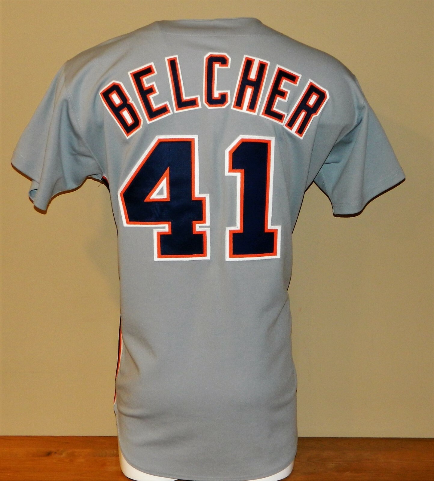 1994 Tim Belcher Game Worn Detroit Tigers Road Jersey #41 - Russell Size 48