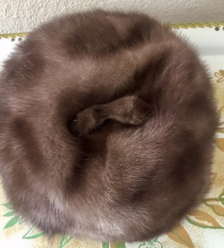 Vintage Genuine Mink Hat - Gorgeous Smokey Gray