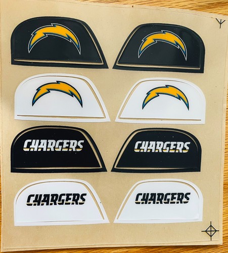 Chargers Visor Decals (  All Pictured ) for Full Size Football Helmets