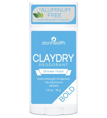 Zion Health Clay Dry Bold Дезодорант для душа Свежесть 2,8 унции стик