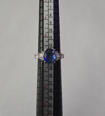 Bomb Party - RBP3668 Elevated Love - Size 6  LC Sapphire Blue Tourmaline/Rhodium