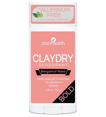 Zion Health Clay Dry Bold Дезодорант Бергамот Роза 2,8 унции стик