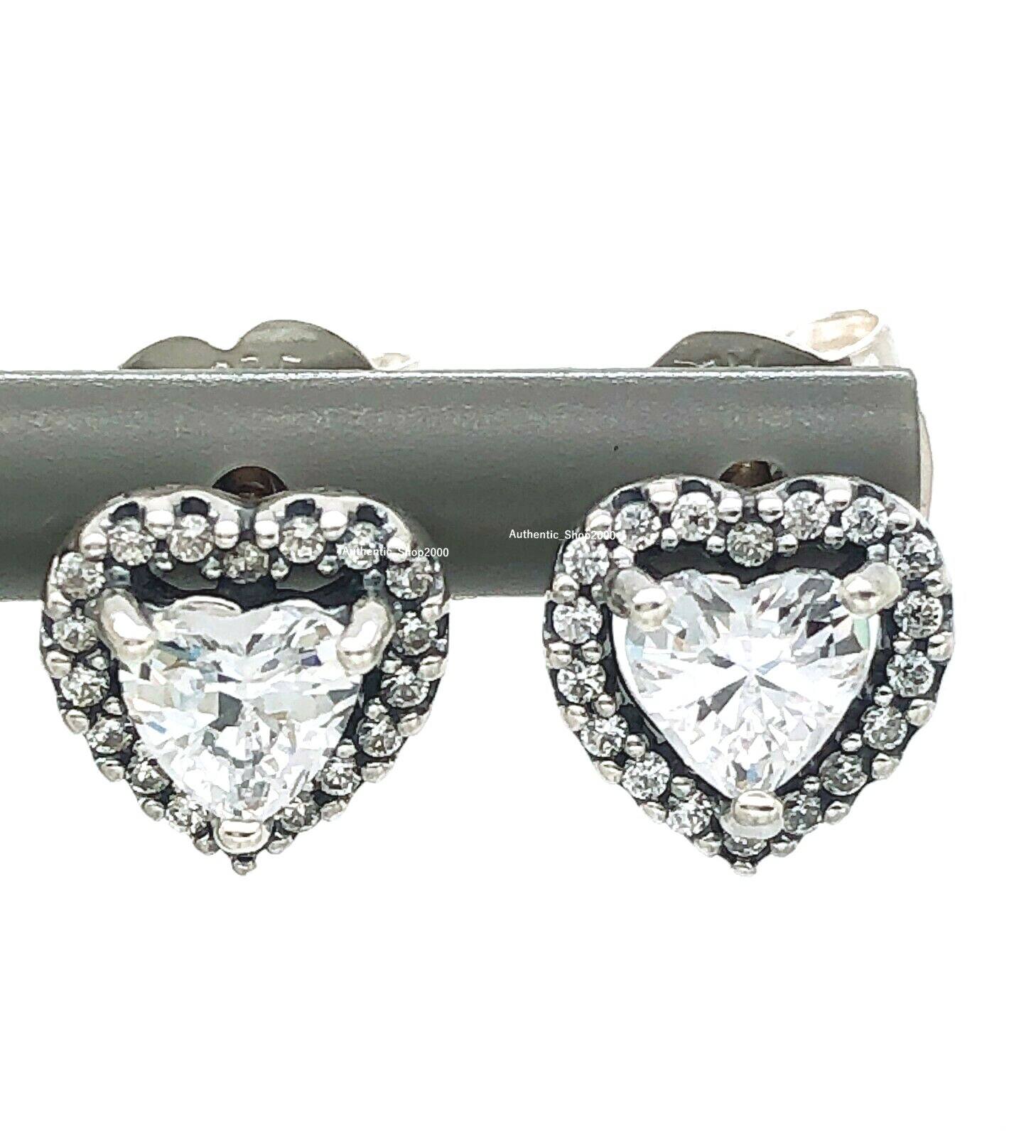 さえら　一輪挿し　ジュエリースタンド Sterling Silver Rhodium Plated Dangling Round CZ Earrings