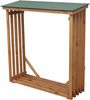 XL Kaminholzregal aus Holz 140cm Kaminholzständer Brennholzregal Feuerholzregal