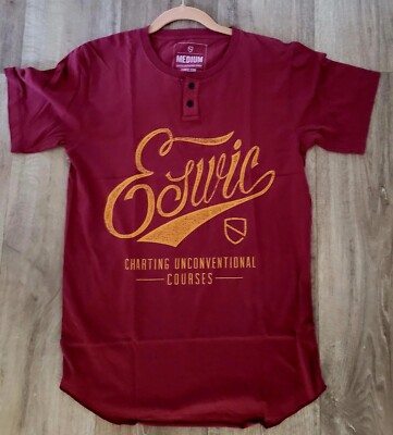 ESWIC Skate Brand Men Size M  Burgundy Charting Unconventional Courses  T-Shirt
