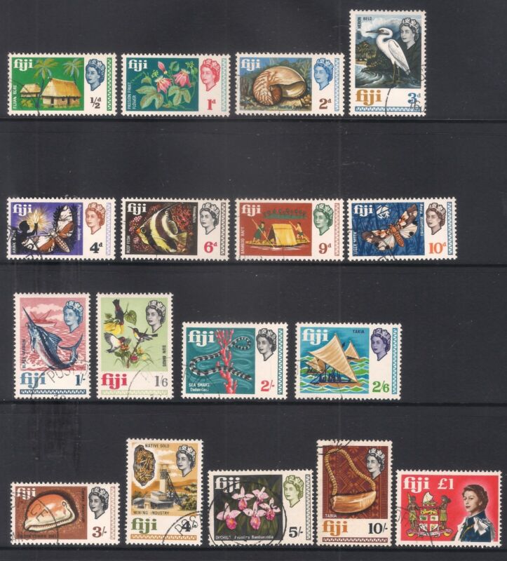 Fiji 1968 sg371-387 Definitive Set Of 17 CTO Fine Used A965