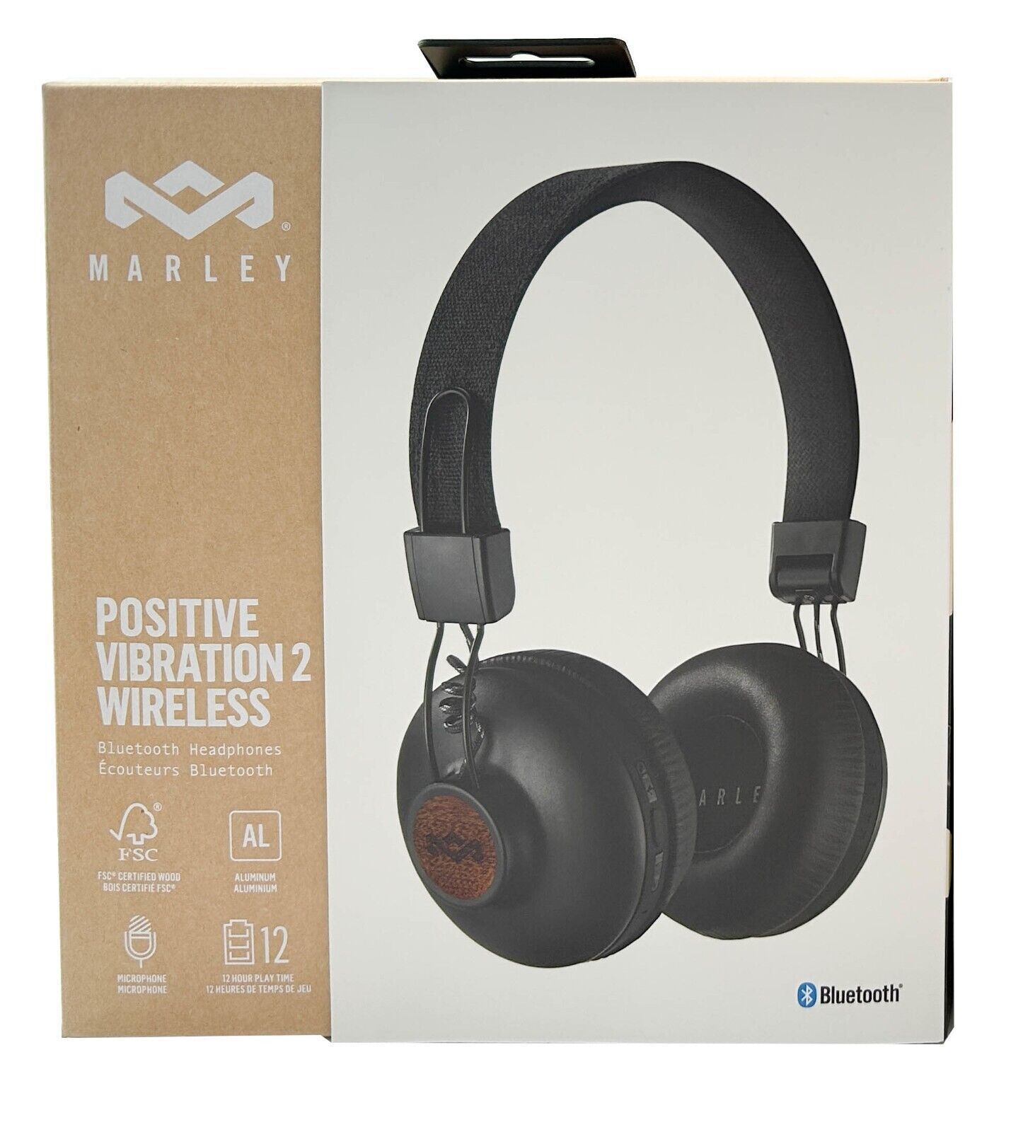 House of Marley Positive Vibration 2 Wireless On-Ear Headphones -Signature Black House of Marley Positive Vibration 2 Wireless On-Ear Headphones -Signature Black