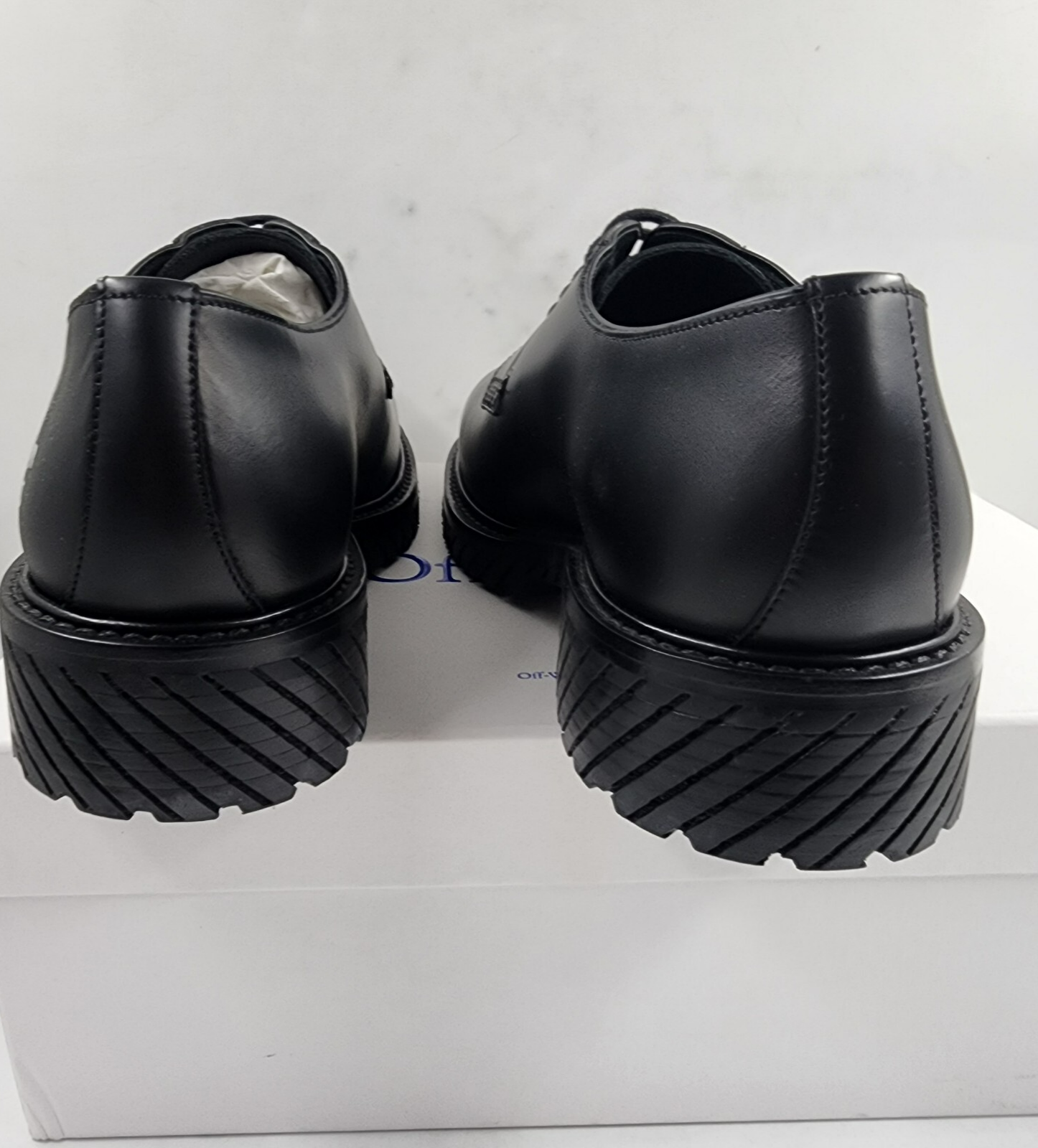 Off-White For Walking Leather Dress Shoes Men's 9US Black Round Toe Lace Up - Picture 4 of 18