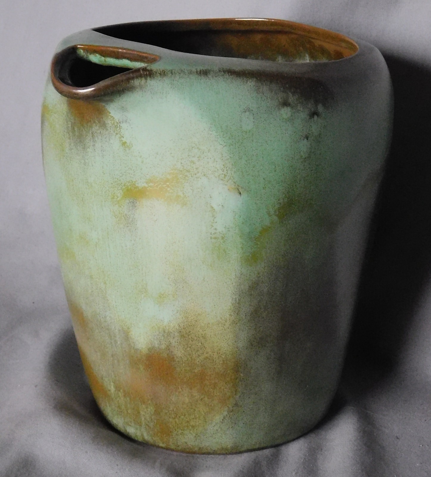 Vintage Frankoma large Water lemonade Pitcher Prairie Green Plainsman