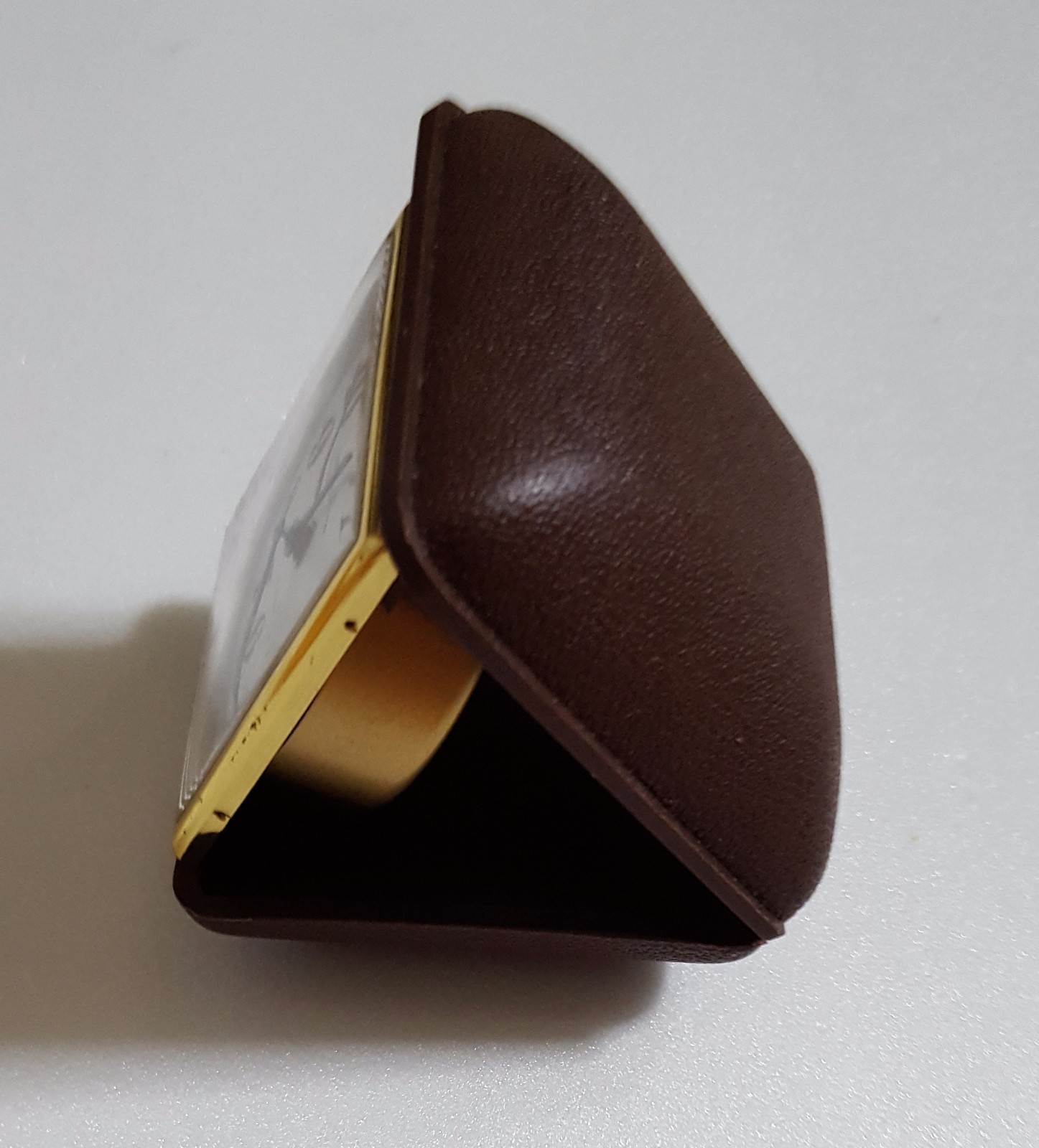 Vintage Travel Alarm Clock Seth Thomas  Brown Plastic Case Wind up Made Germany