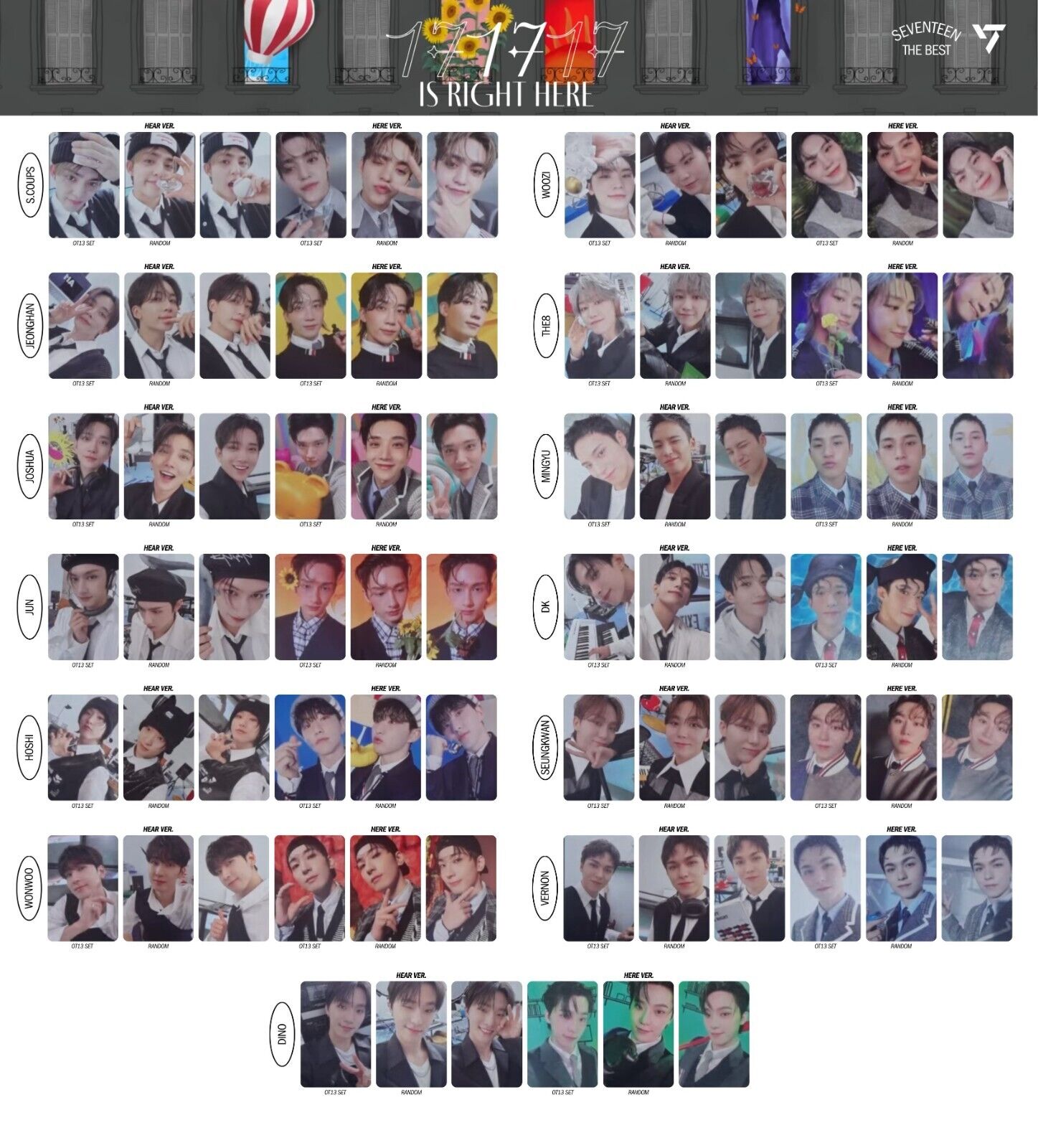 SEVENTEEN 17 IS RIGHT HERE HERE / HEAR ver. OFFICIAL PHOTO SEVENTEEN 17 IS RIGHT HERE HERE / HEAR ver. OFFICIAL PHOTO