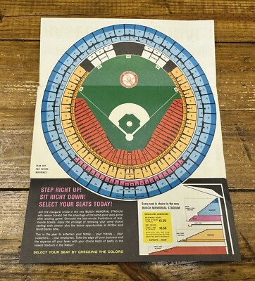 1966 St. Louis Cardinals Season Ticket Brochure Busch Stadium Inaugural Season
