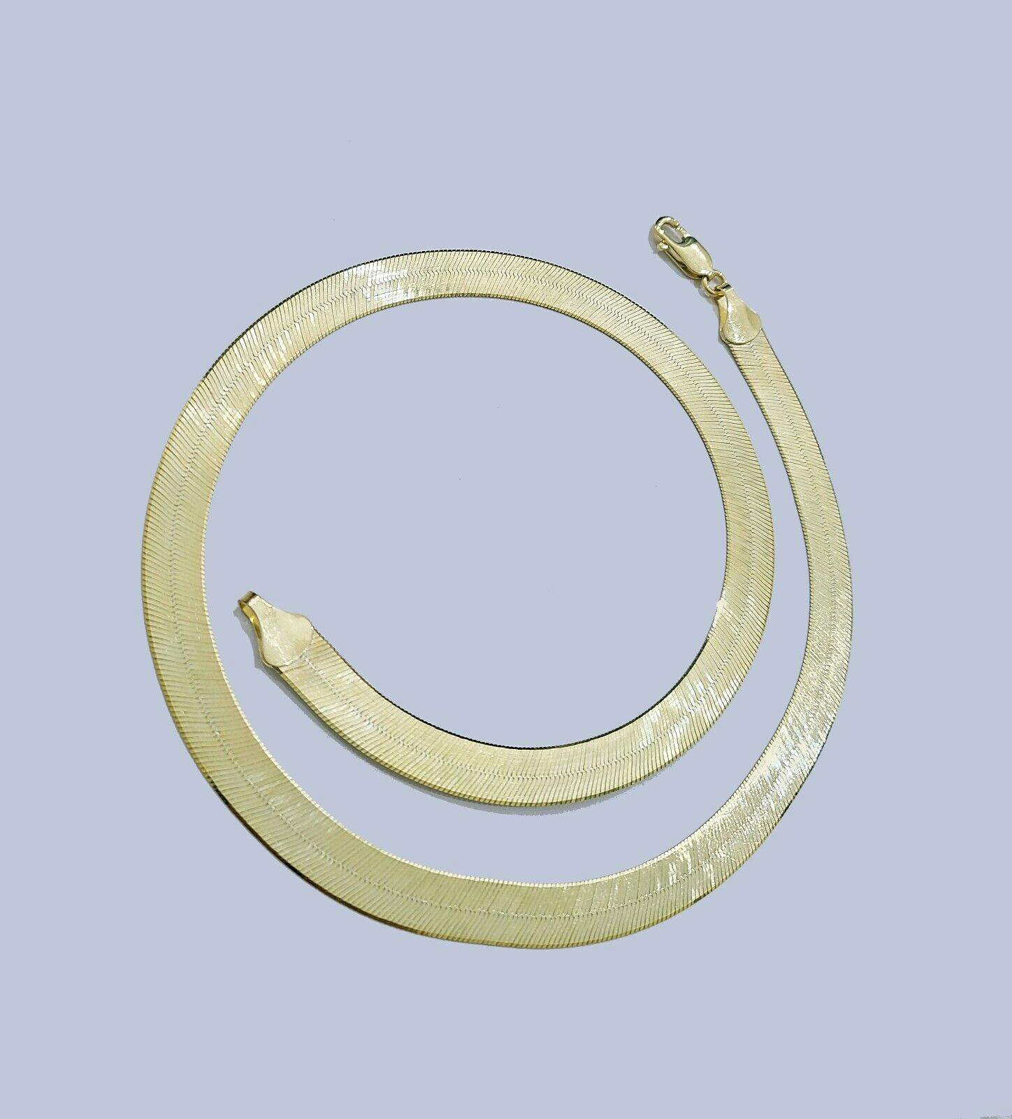 Pre-owned Goldbar Jewelers Real 10k Yellow Gold Necklace 8mm Herringbone Chain 18'' Inches Unisex