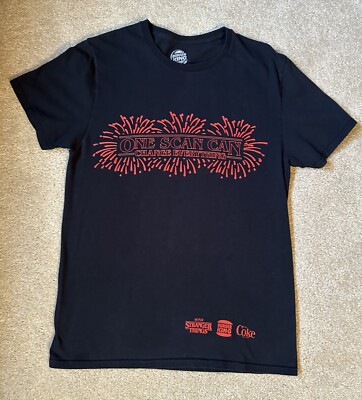 stranger things burger king coke promo shirt Men s Black Size Medium
