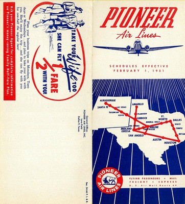 Pioneer Air Lines Douglas DC-3 ((8.5''x11'')) Print