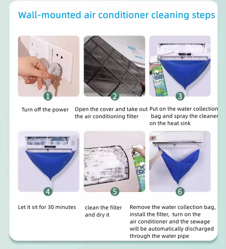1 set Air Conditioner Cleaning Bag Waterproof Drain for Washing Conditioning Wat
