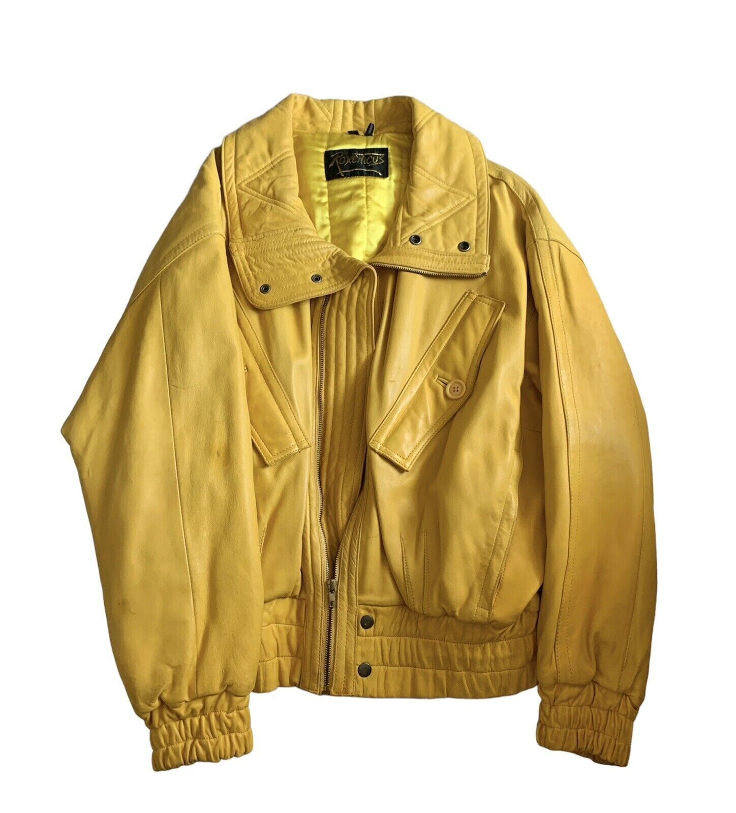 ジャケット・アウター 80s yellow corn leather ma-1 jacket 80s yellow corn leather ma-1 jacket - メルカリ