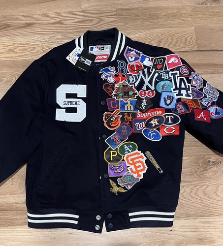 Supreme x New Era x MLB Varsity Jacket Navy SS20 Medium