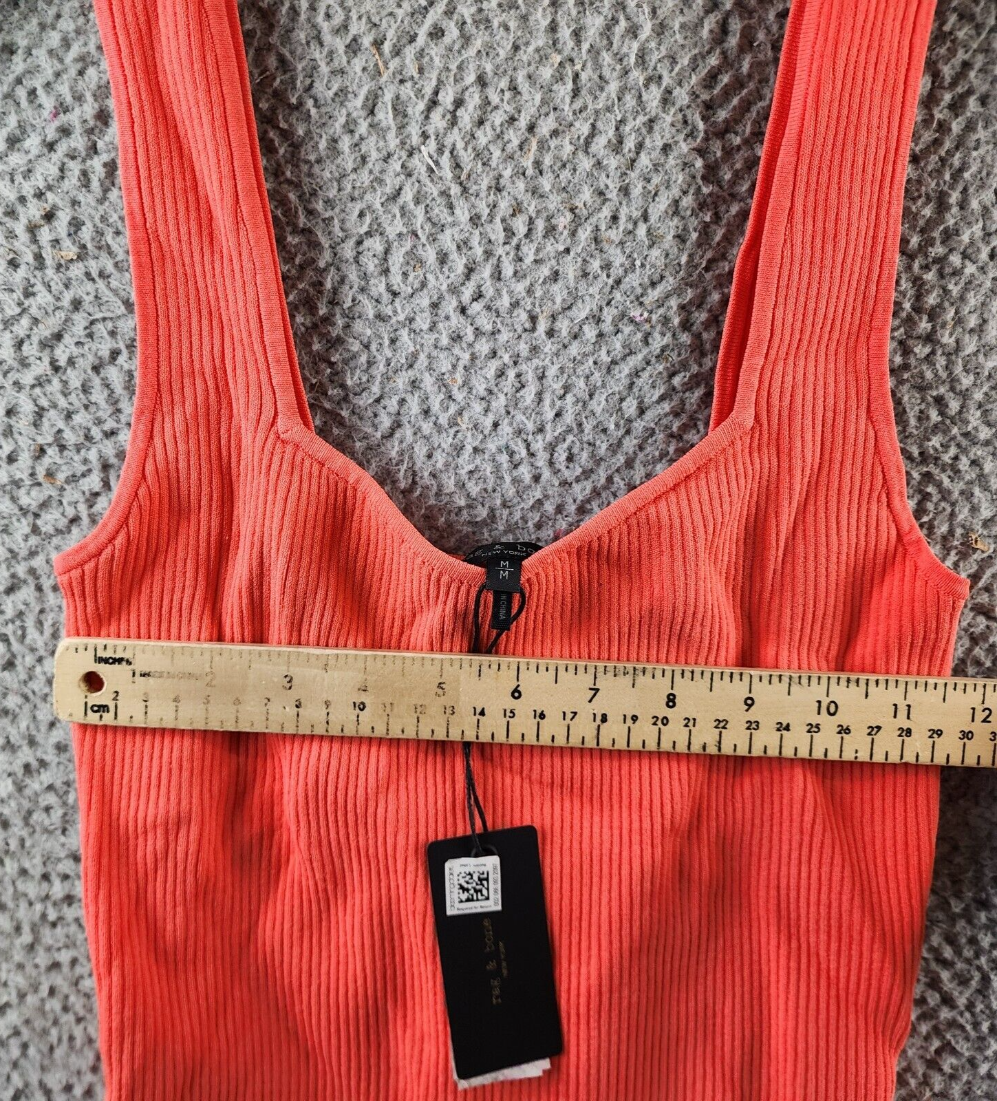rag & bone Asher Ribbed Viscose Tank Top Women's M Coral Sleeveless Pullover~ - Picture 8 of 14