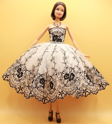 Barbie DRESS 4 PC OUTFIT FITS MODEL MUSE & SILKSTONE w/BLACK HIGH HEELS~NO DOLL