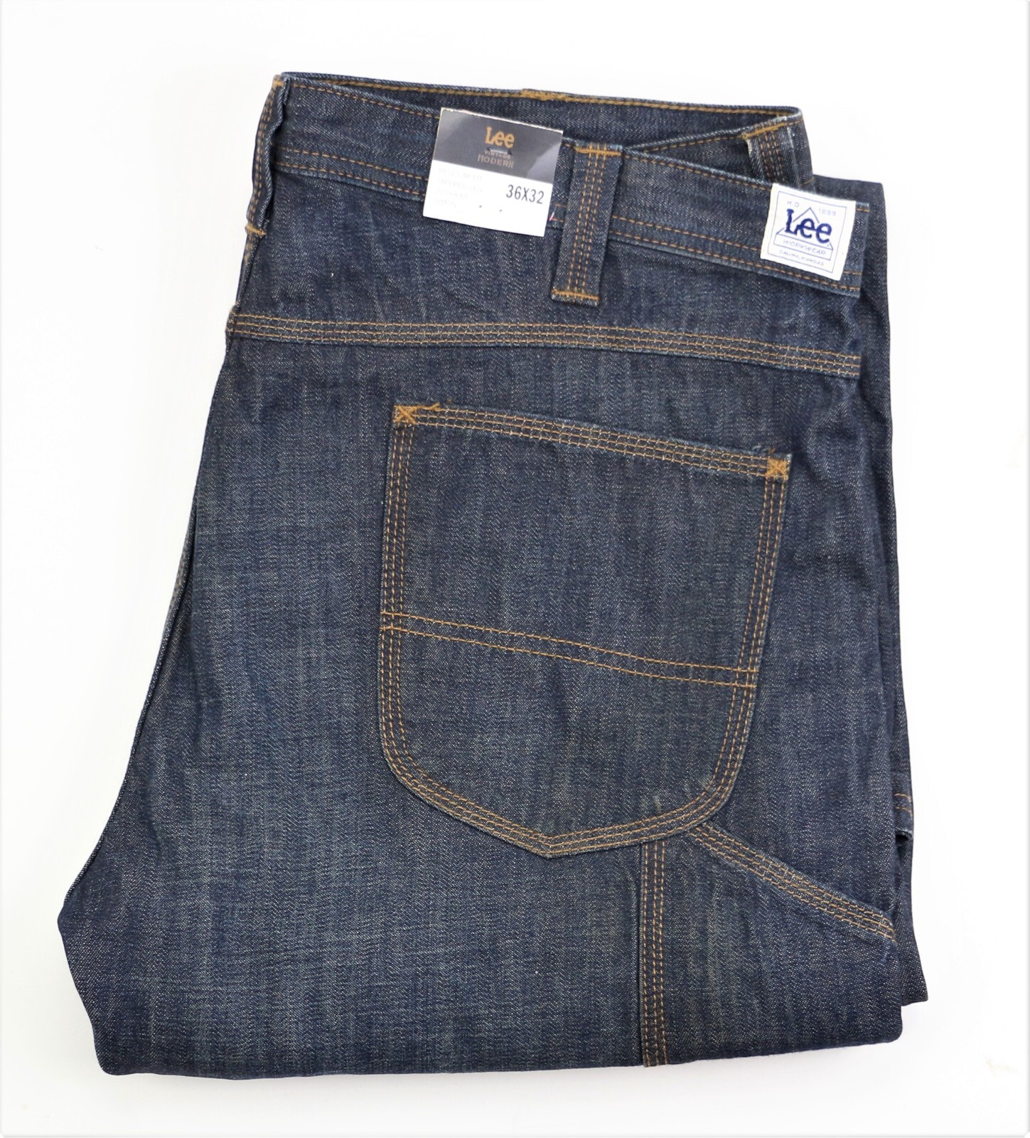 Lee Vintage Modern Mens Carpenter Jeans Workwear W36 L32 HD Lee 100% хлопок