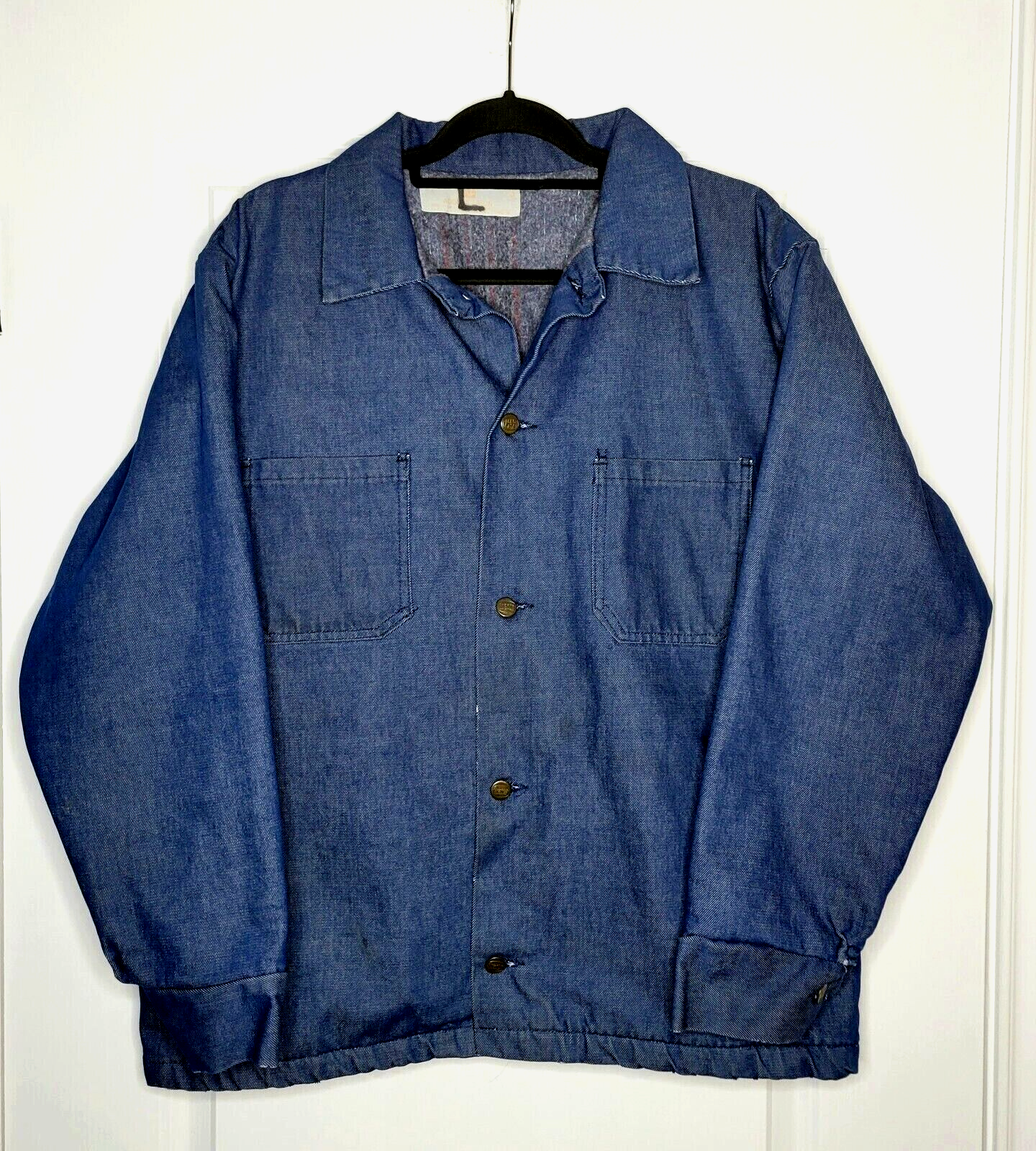 ジャケット・アウター 60's Adolphe Lafont Atelier Coat France Vintage Adolphe Lafont Jacket Blanket Lined Men's L 44 Denim