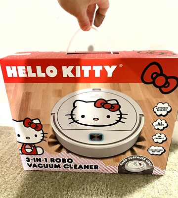 Hello Kitty Face With Red Bow 3 in 1 Robo Vacuum Cleaner New