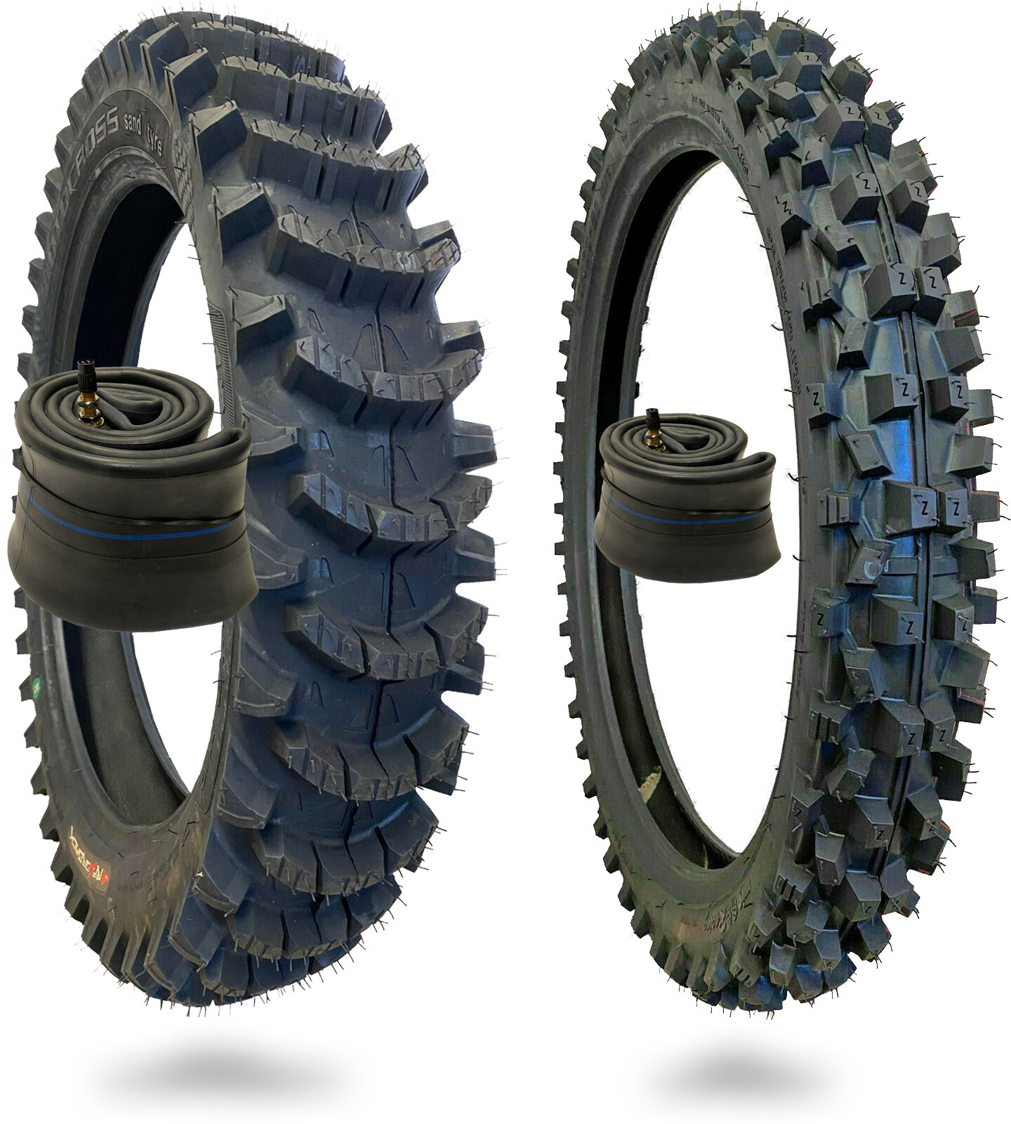 WIG Racing 120/90-19 Sand Mud Tire and Fatty 90/90-21 Tire with Heavy Duty Tube