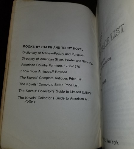 Vintage The Kovels Complete Antiques Price List Tenth Edition 1977 Paperback
