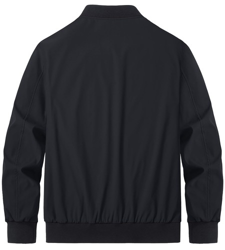 Men's Spring Fall Thin Bomber Jacket Full-Zip Sportswear Lightweight Casual Coat