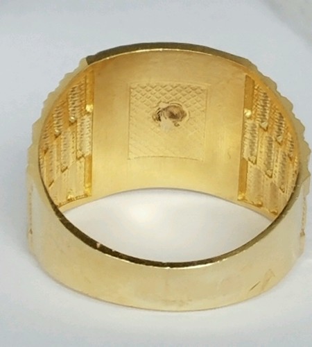 Pre-owned Handmade Mans 14k Yellow Gold Jesus Crucifix Cross Ring Size 8 9 10 11 In White