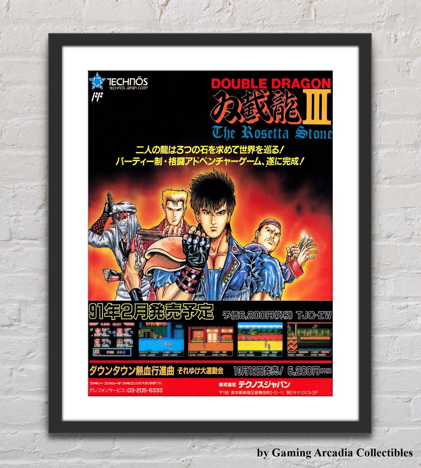 Double Dragon III The Rosetta Stone NES Famicom Glossy Promo