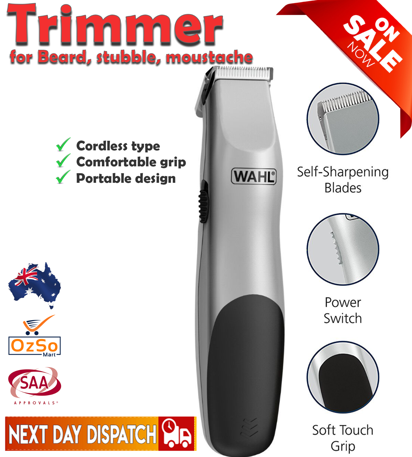 wahl groomsman essentials beard and moustache trimmer