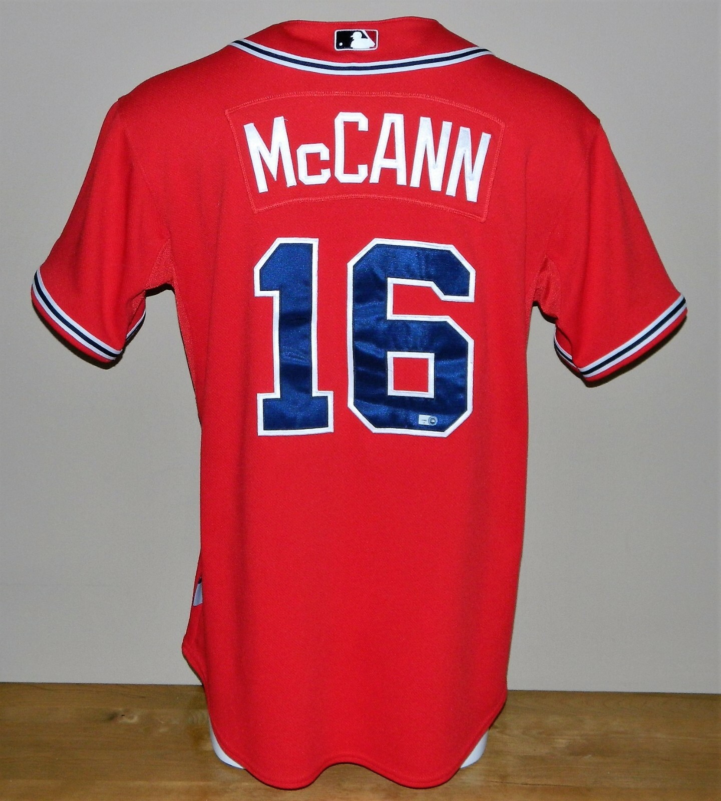2009 Brian McCann Game Worn Atlanta Braves Home Jersey #16 - Majestic Size 48