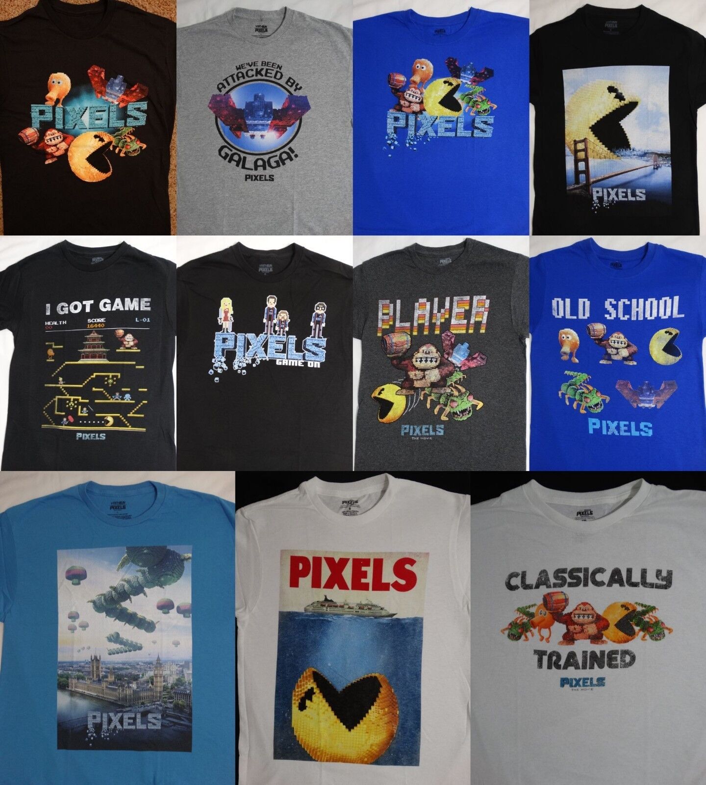 Pixels The Movie Donkey Kong Pac Man Q-Bert Centipede T Pixels The Movie Donkey Kong Pac Man Q-Bert Centipede T