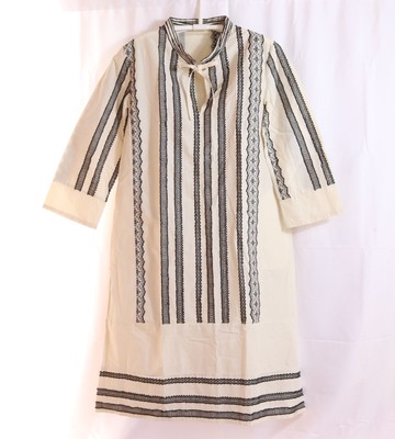 HaaT ISSEY MIYAKE Off-White with Black Long Sleeve Dress HA01FH718 Size 2