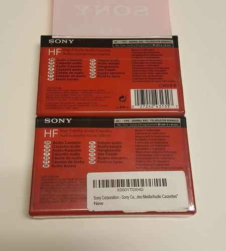 Sony HF 90 ~ Normal Bias Type I blank Cassette Tape ~ New Sealed 2 pack