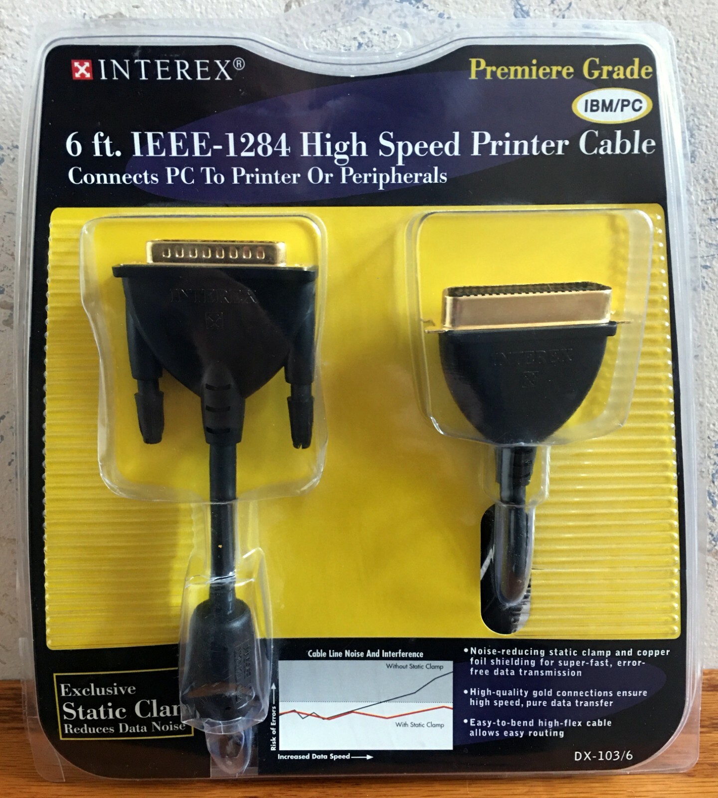 Interex DX-103/6 IEEE-1284 High Speed Printer Cable Gold