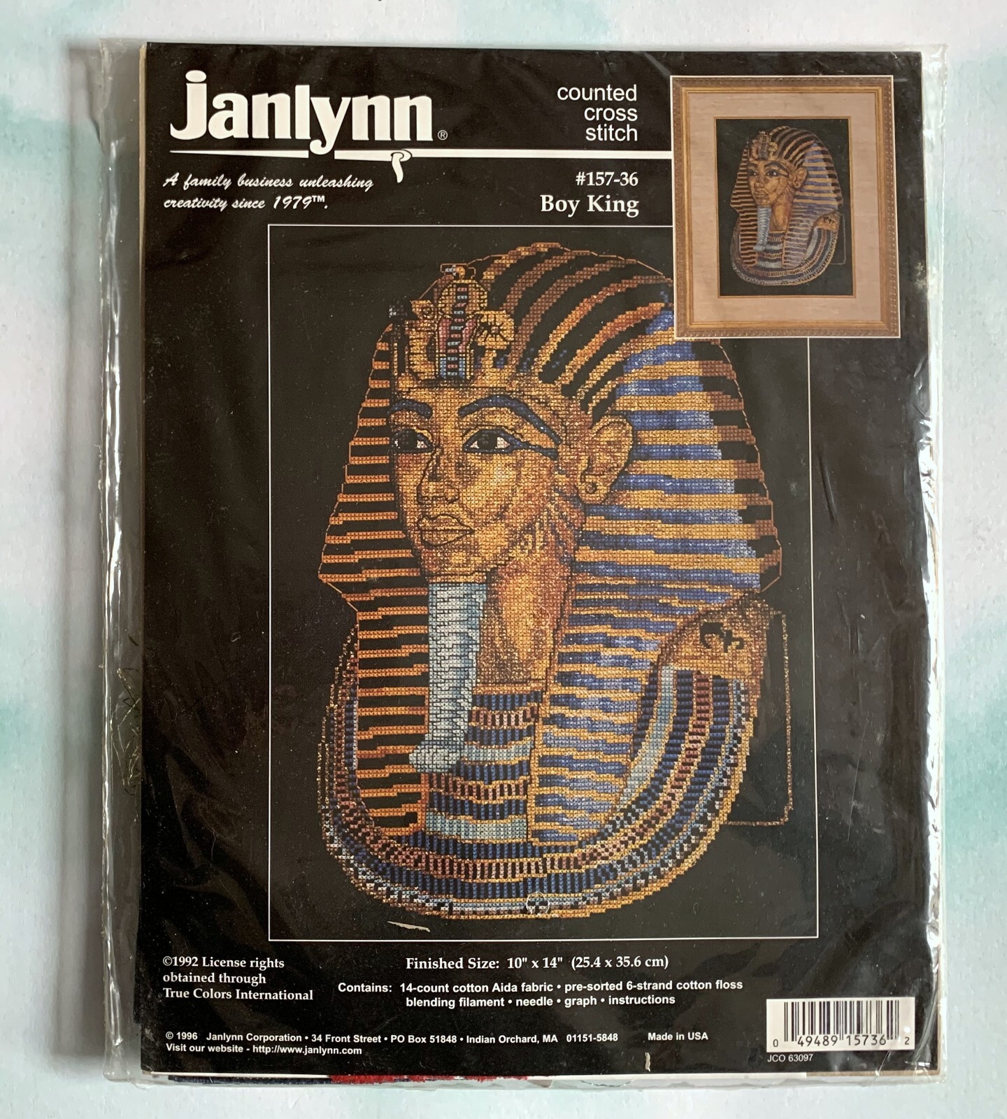 Janlynn Counted Cross Stitch Kit Boy King Tut #157-36