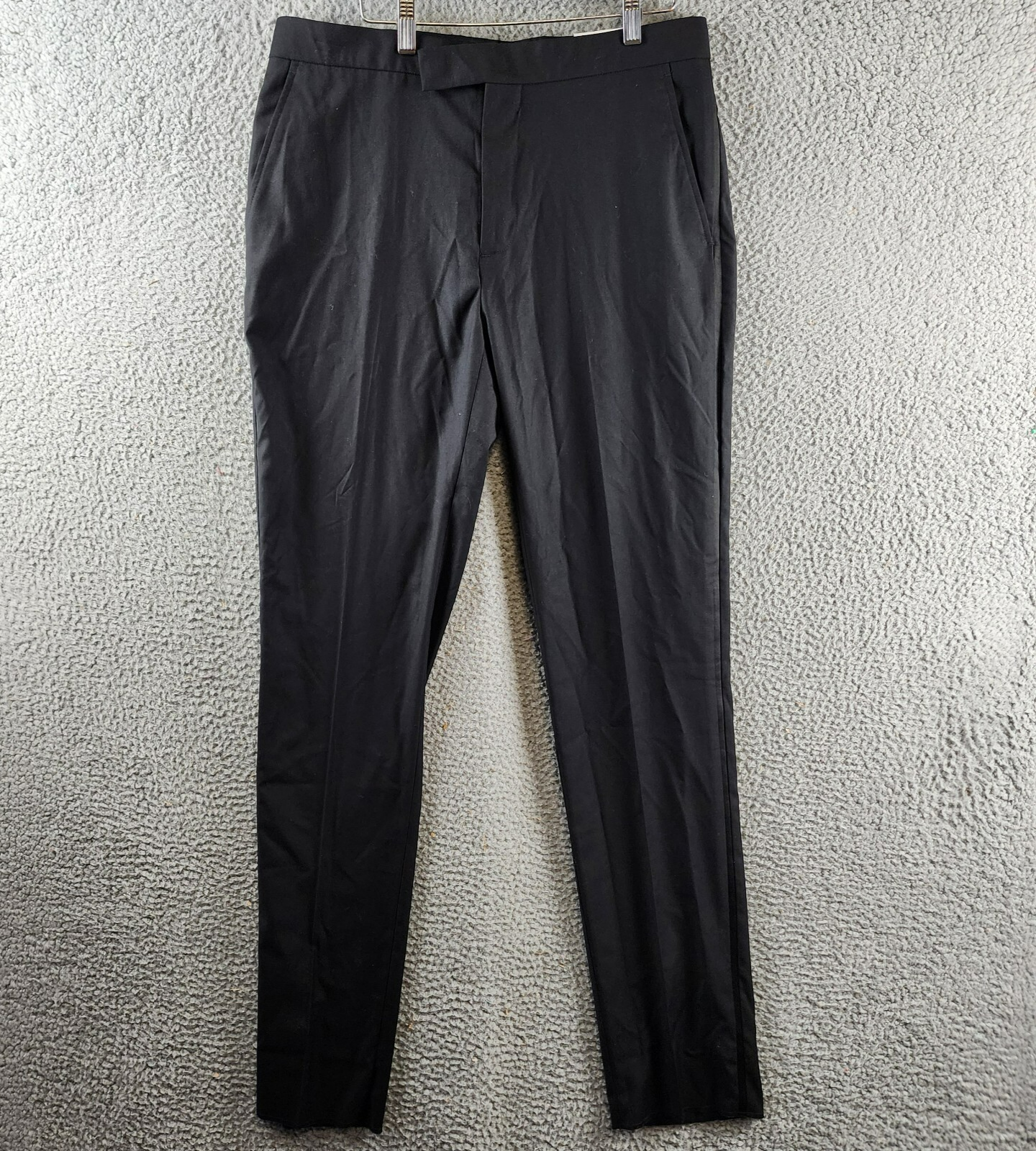 Ben Sherman Stretch Dress Pants Men's 34R Black Side Pockets Zip Hook & Bar - Picture 1 of 13