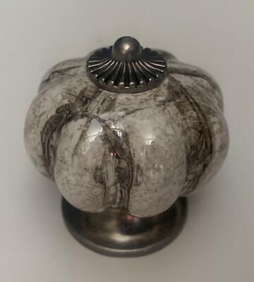 Antique Silver & Ceramic Cabinet Knobs 20Pc Pumpkin-Type Cabinet Pulls, New
