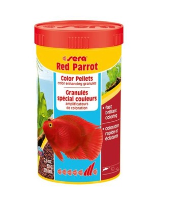 Red Parrot Color Enhancing Fish Food Pellets, 2.8 Ounces Per Container